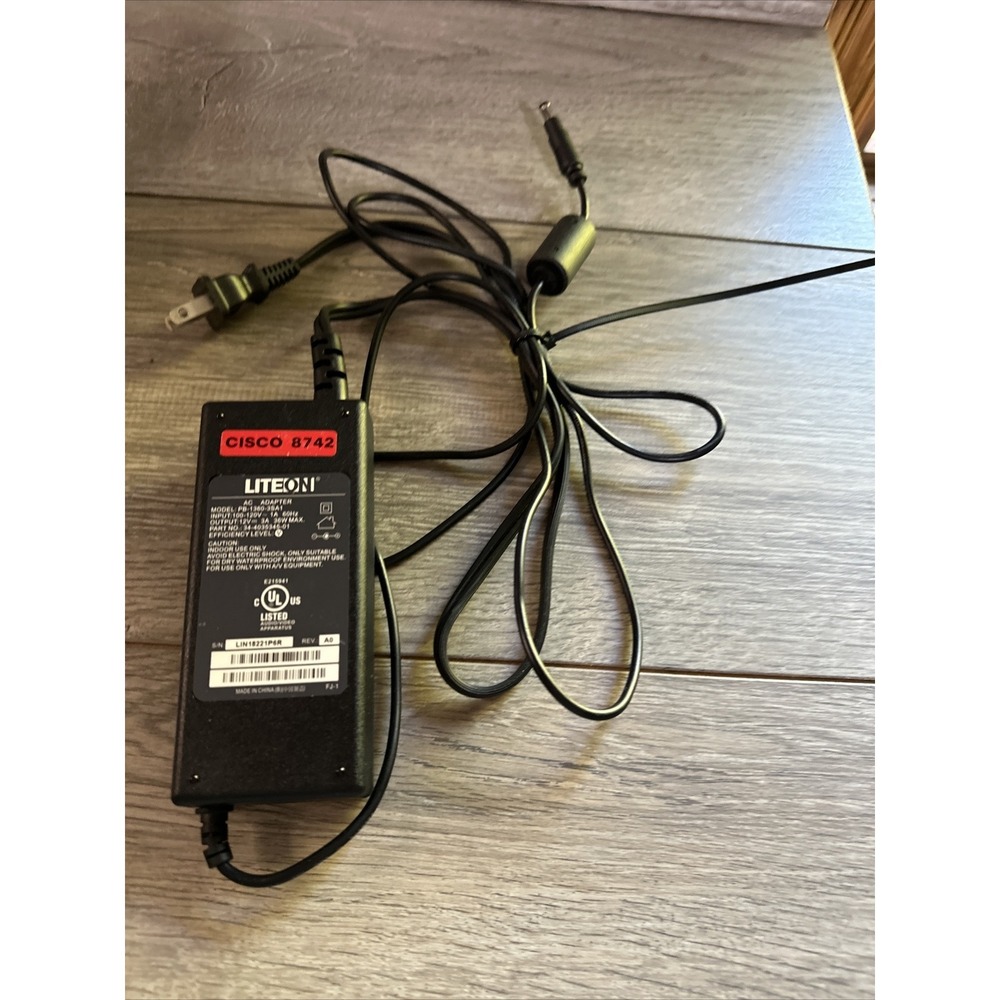 LiteOn AC Adapter PB-1360-3SA1 Unisex OS Black Excellent 12V‎ 3A 36W Cisco 8742